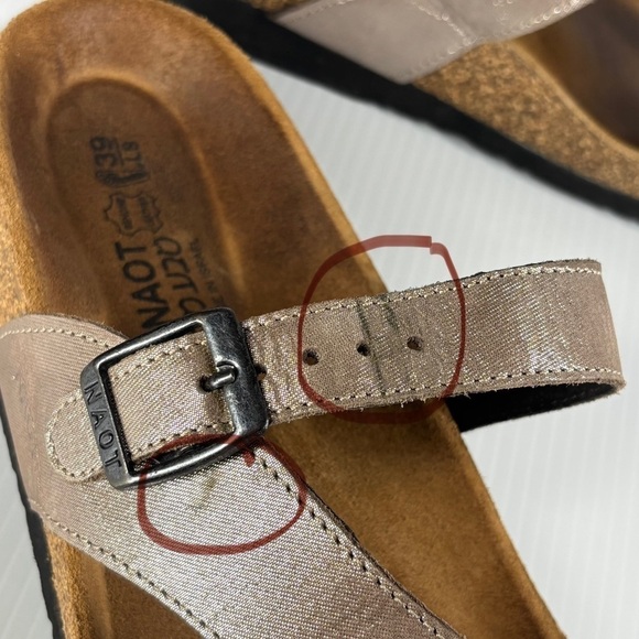 Naot Sandals Womens 6 Tahoe Classic Slides Toe Loop Suede Walking Comfort Travel - Picture 9 of 9